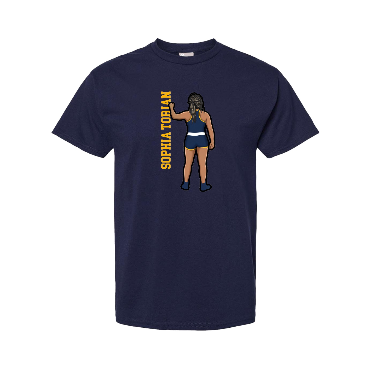 Youth Tee — Name Vertical in Navy
