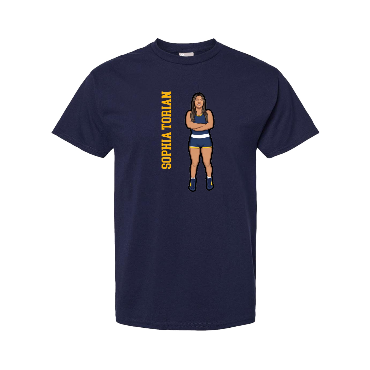 Tee — Name Vertical in Navy