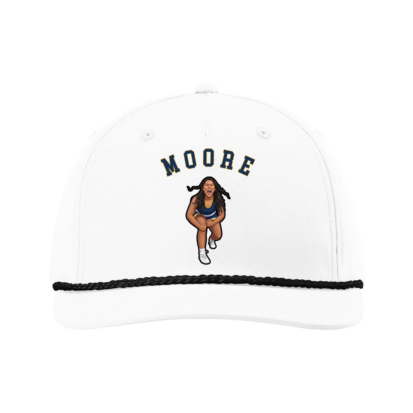 Five-Panel Classic Rope Cap — Shirsey Arch in White