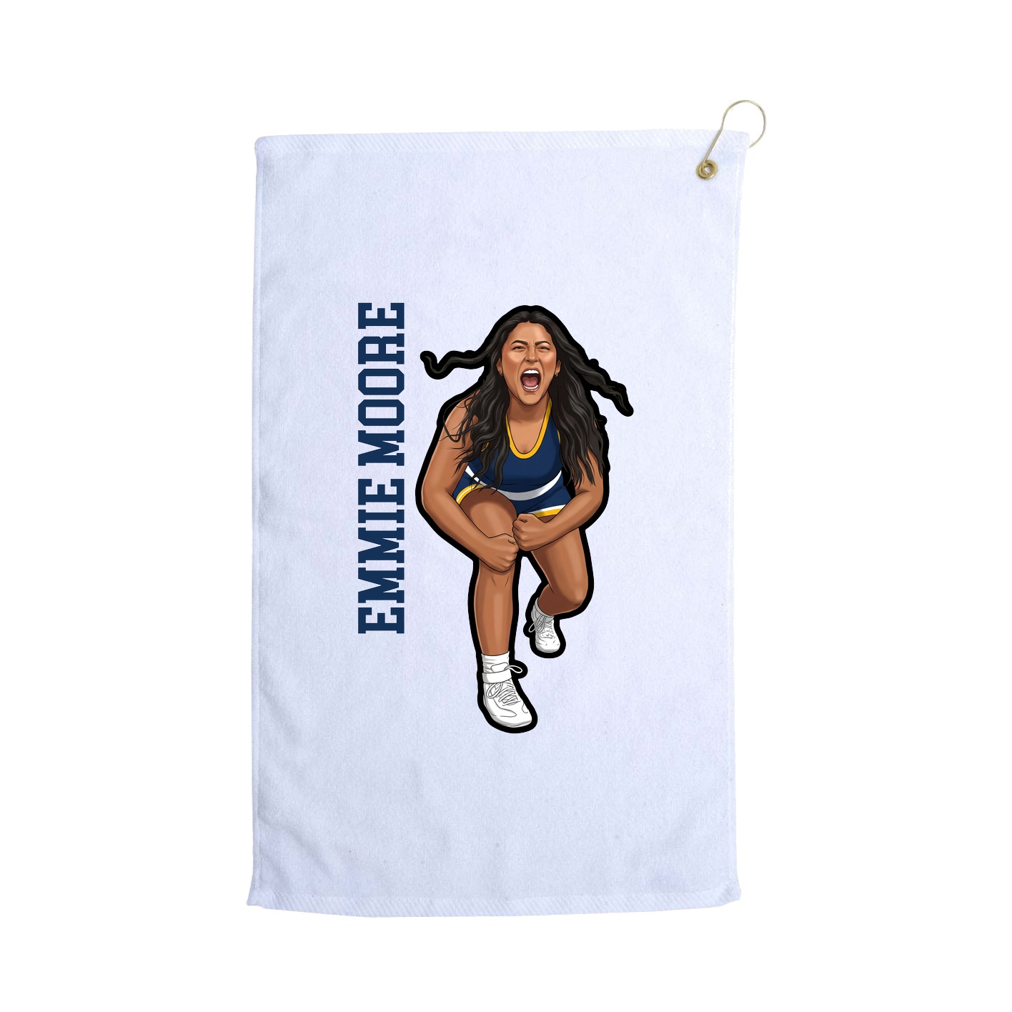 Golf Towel — Name Vertical in White