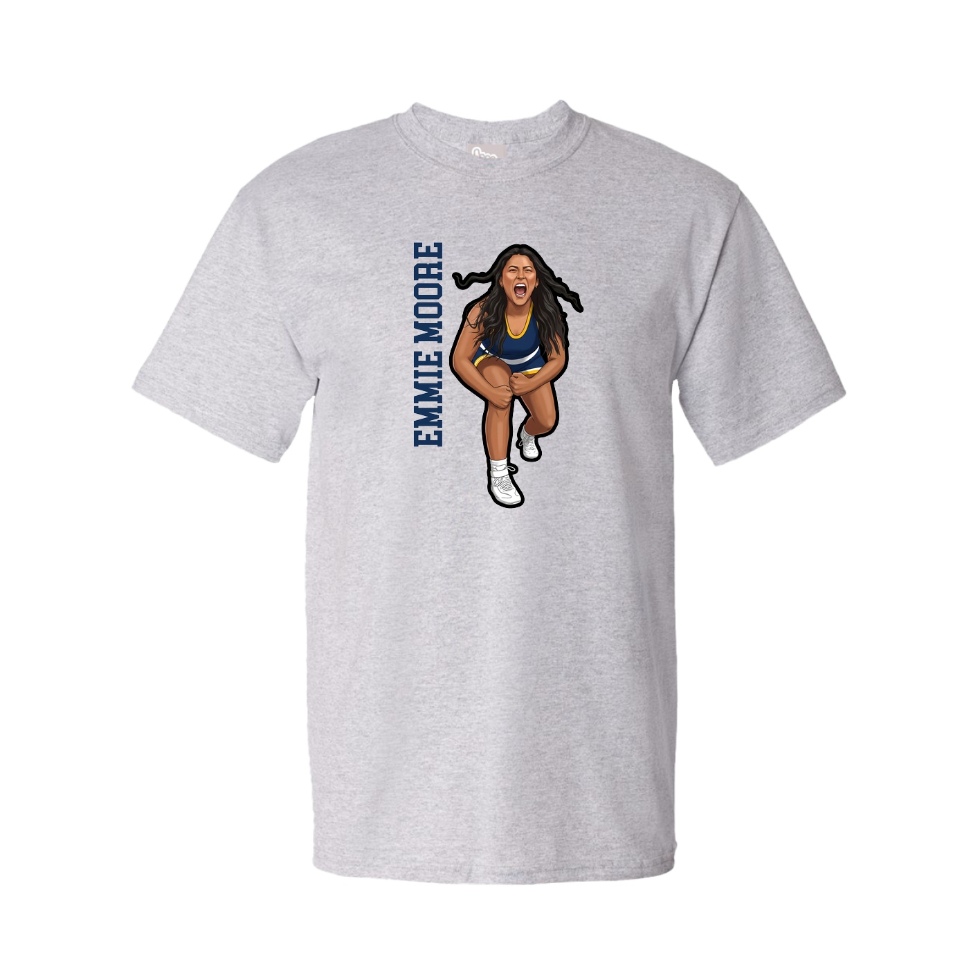 Youth Tee — Name Vertical in Grey