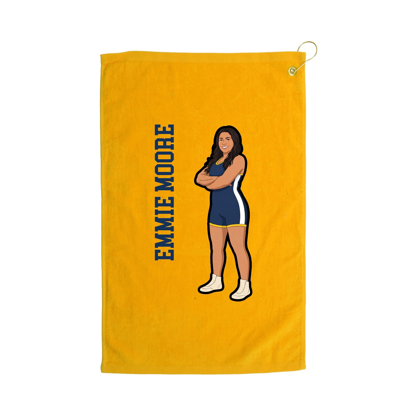 Golf Towel — Name Vertical in Gold