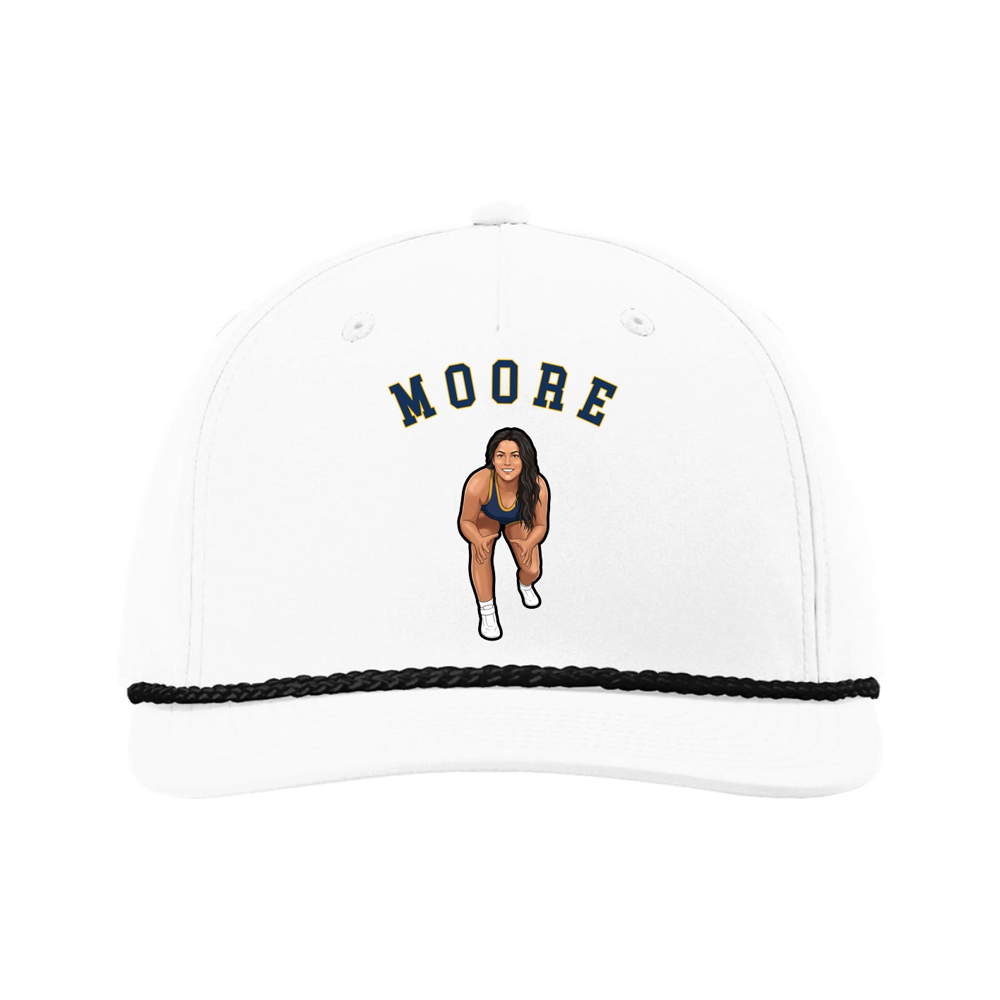 Five-Panel Classic Rope Cap — Shirsey Arch in White