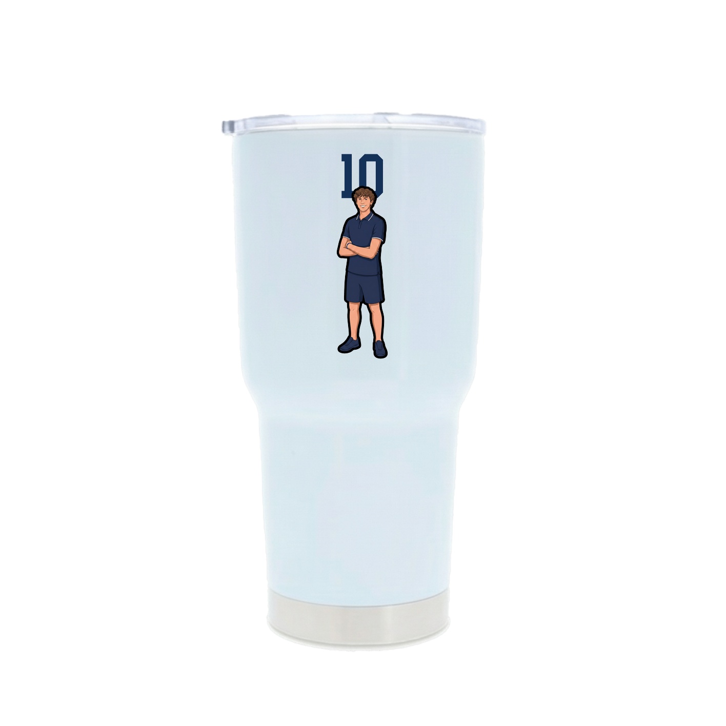 30oz Stainless Steel Tumbler — Number Top in White