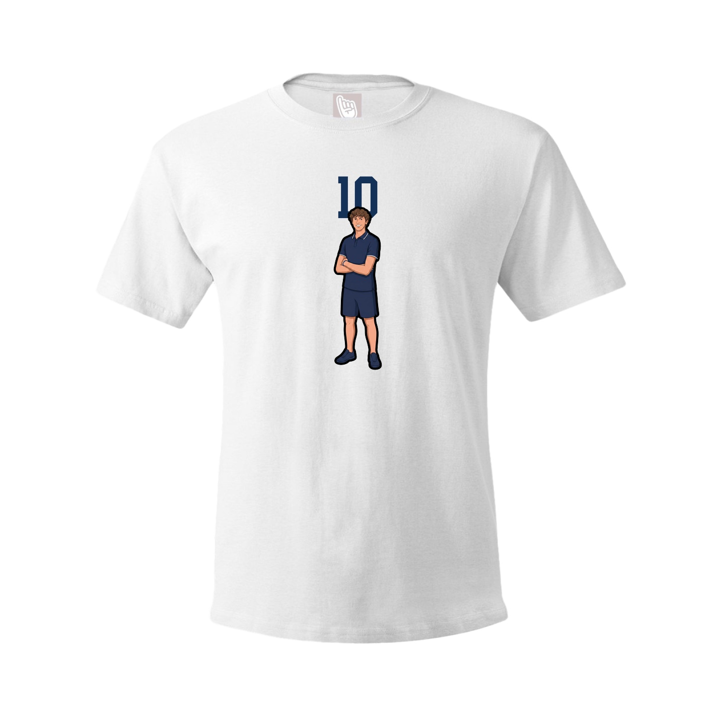 Youth Tee — Number Top in White