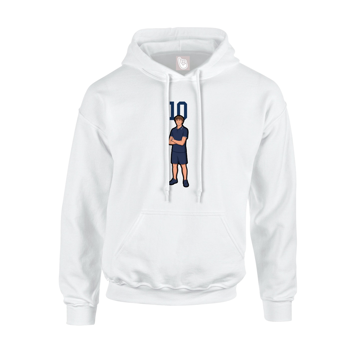 Youth Hoodie — Number Top in White