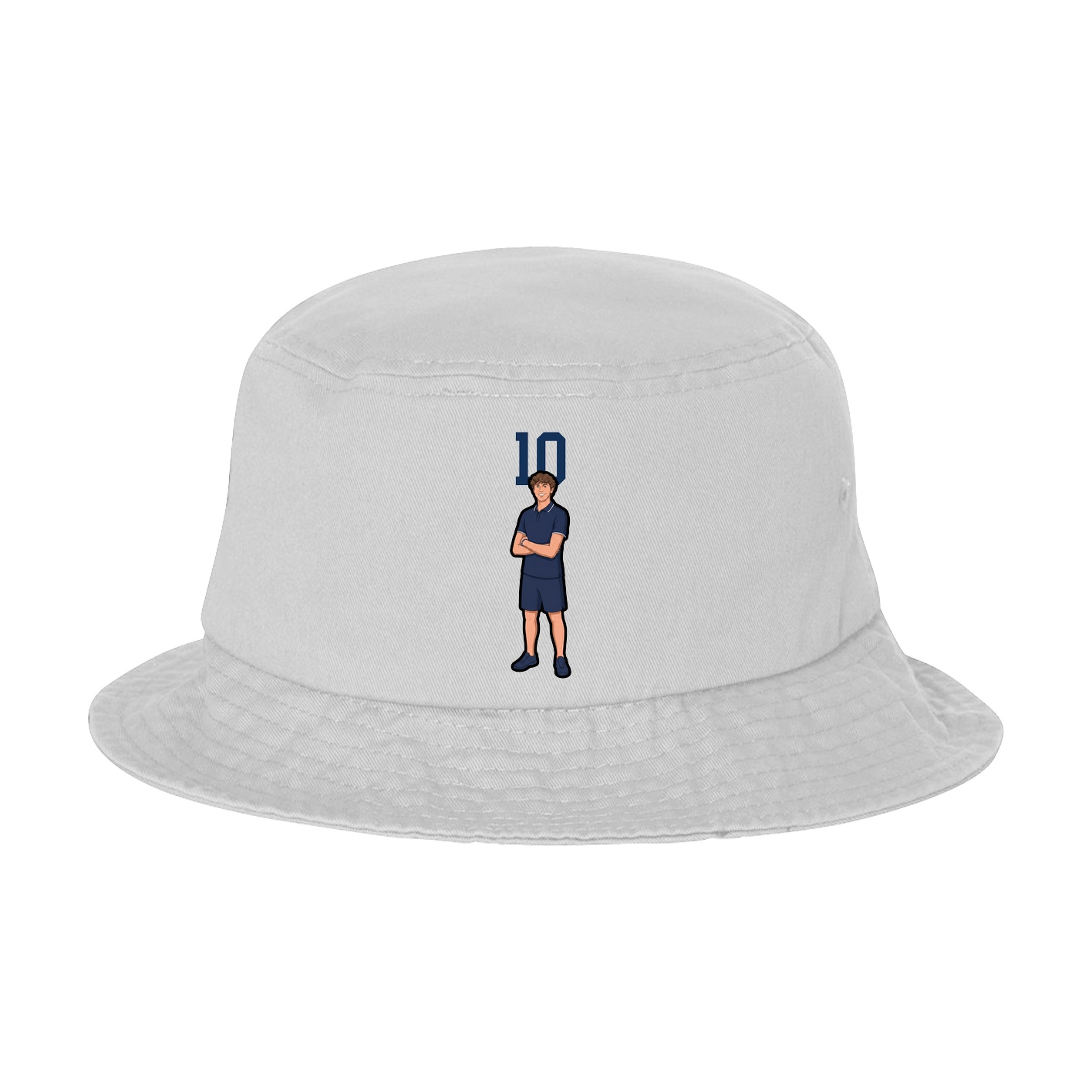 Bucket Cap — Number Top in White