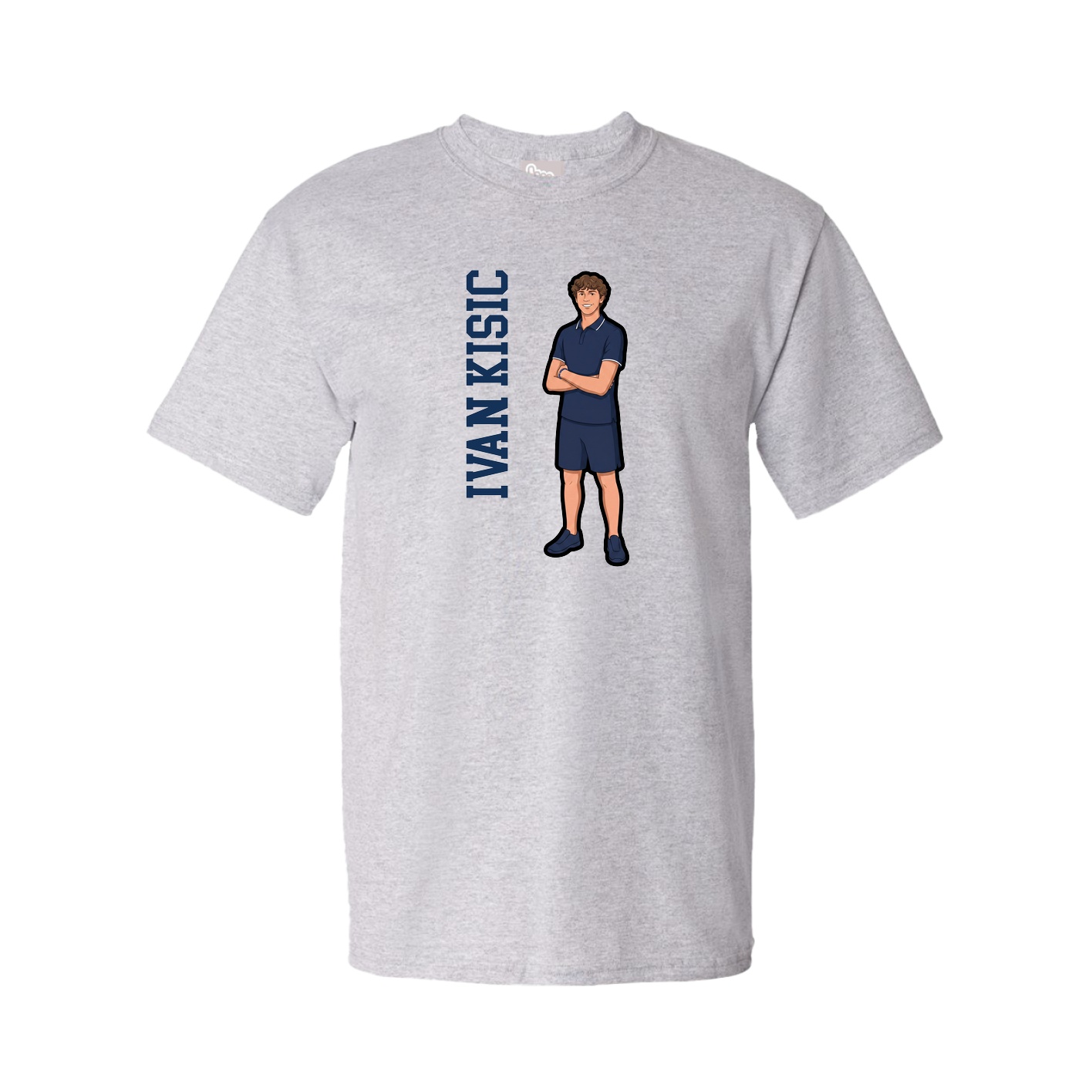 Youth Tee — Name Vertical in Grey