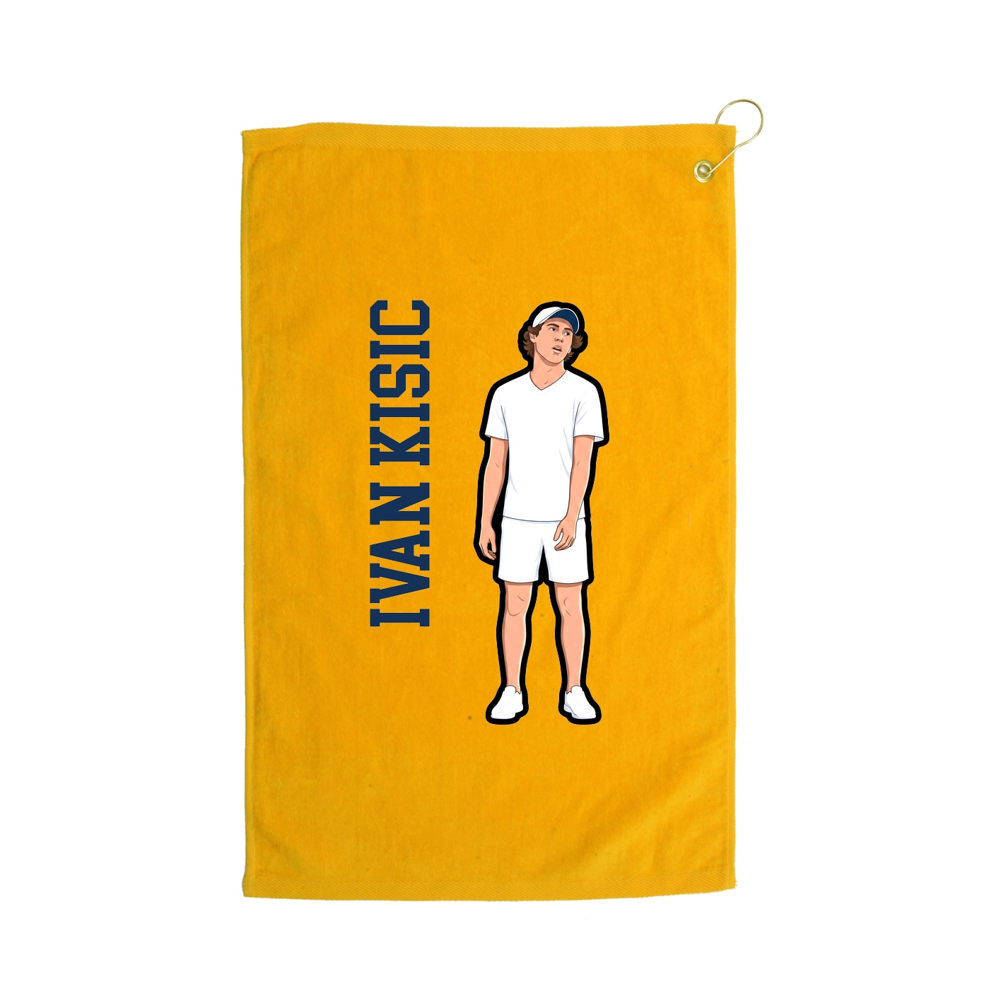 Golf Towel — Name Vertical in Gold