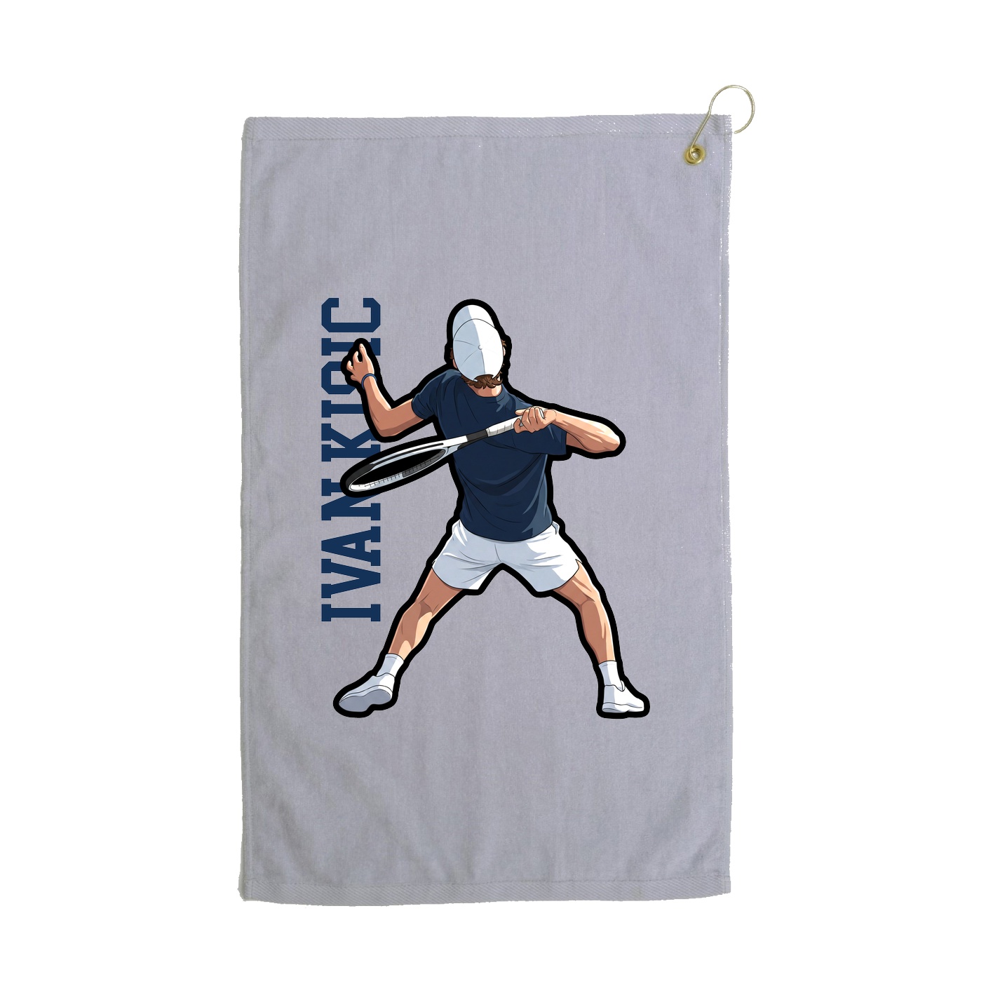 Golf Towel — Name Vertical in Grey