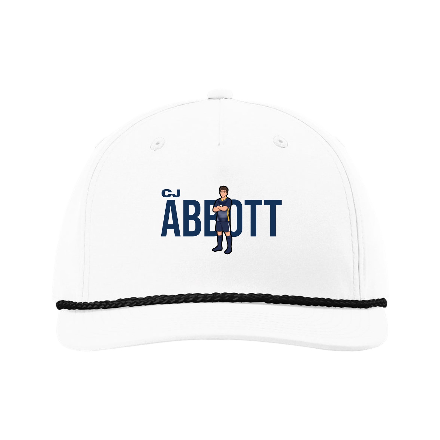 Five-Panel Classic Rope Cap — Player Name in White