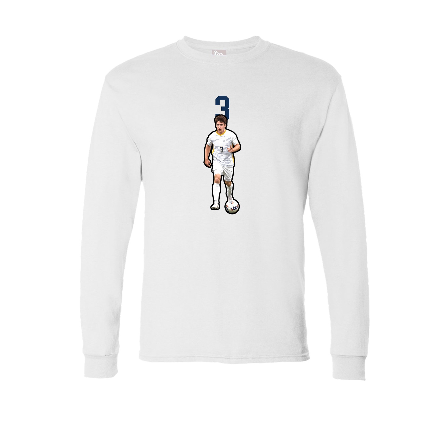 Long Sleeve Tee — Number Top in White