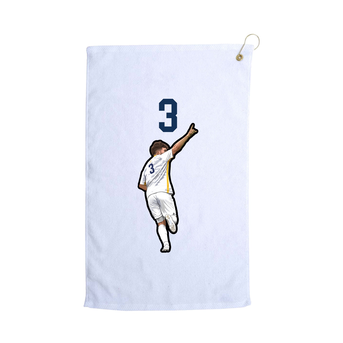 Golf Towel — Number Top in White