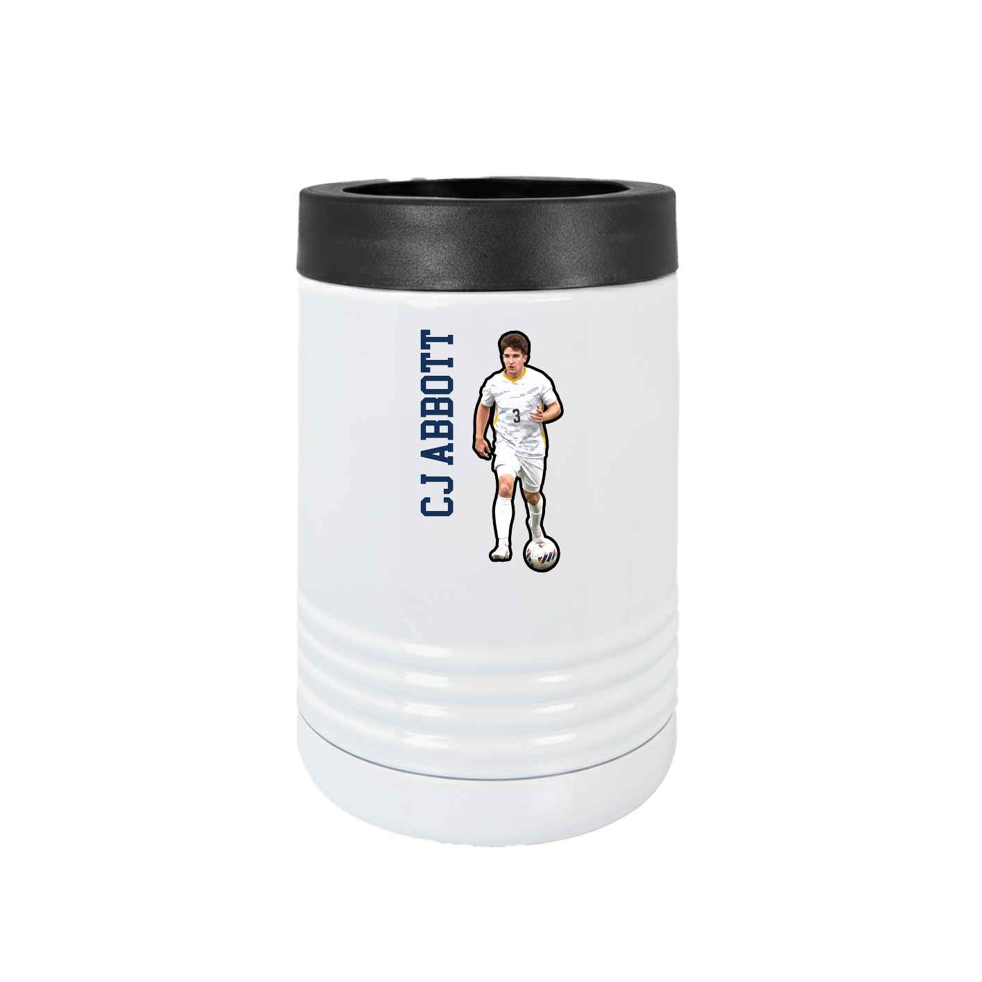 Beverage Holder — Name Vertical in White