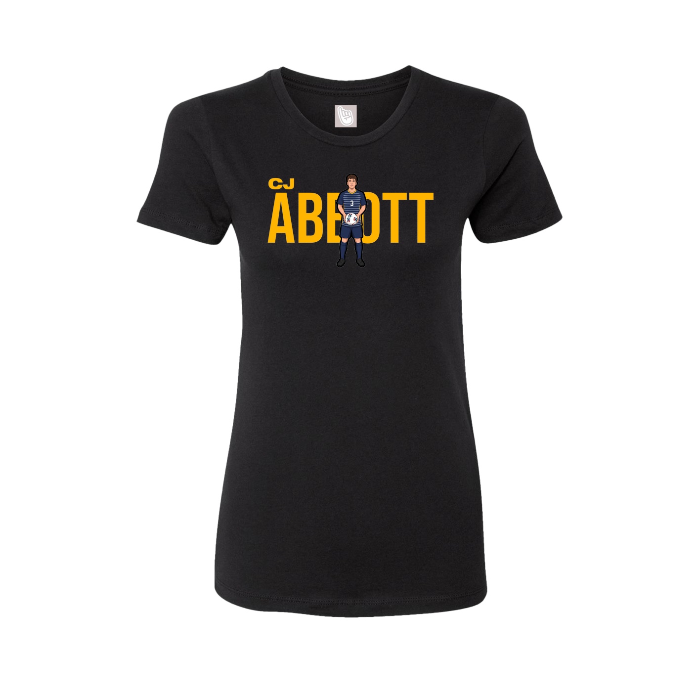 Fitted Women's Tee — Player Name in Black