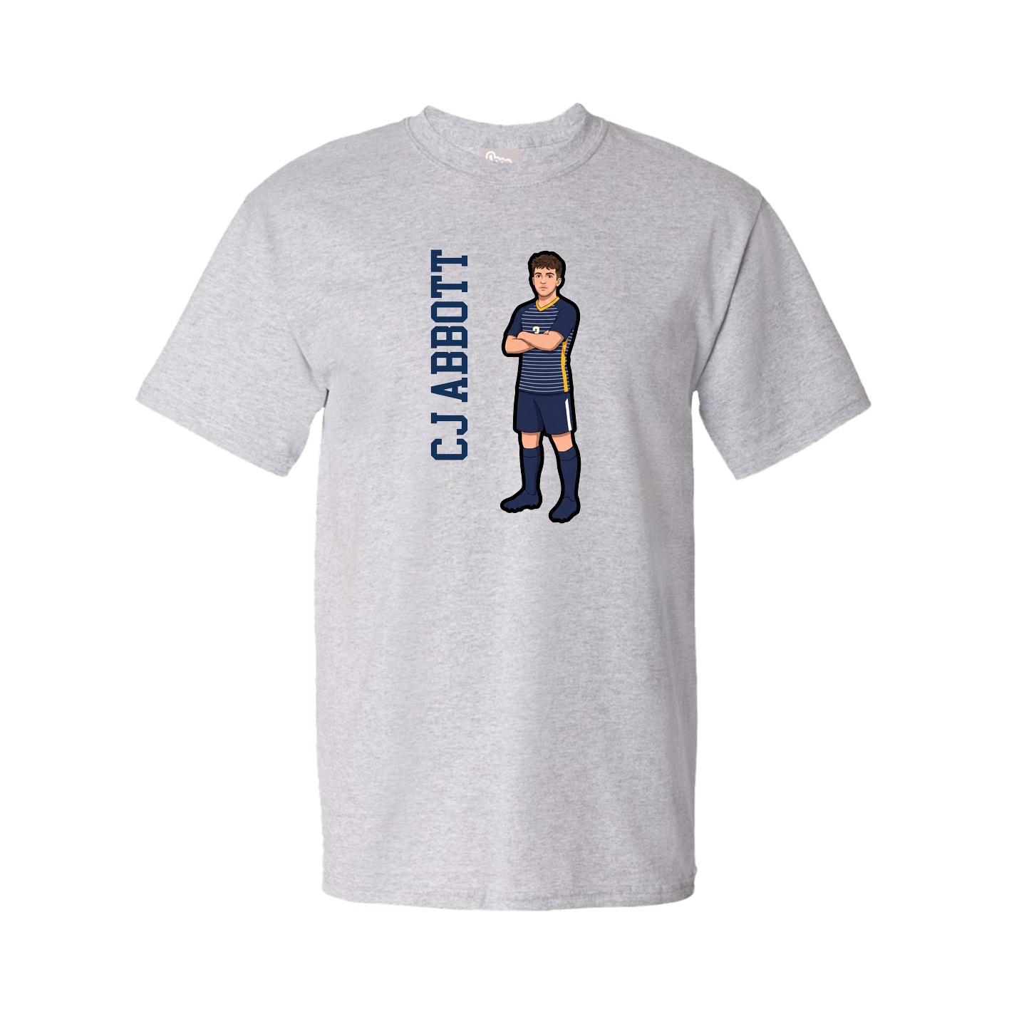 Tee — Name Vertical in Grey