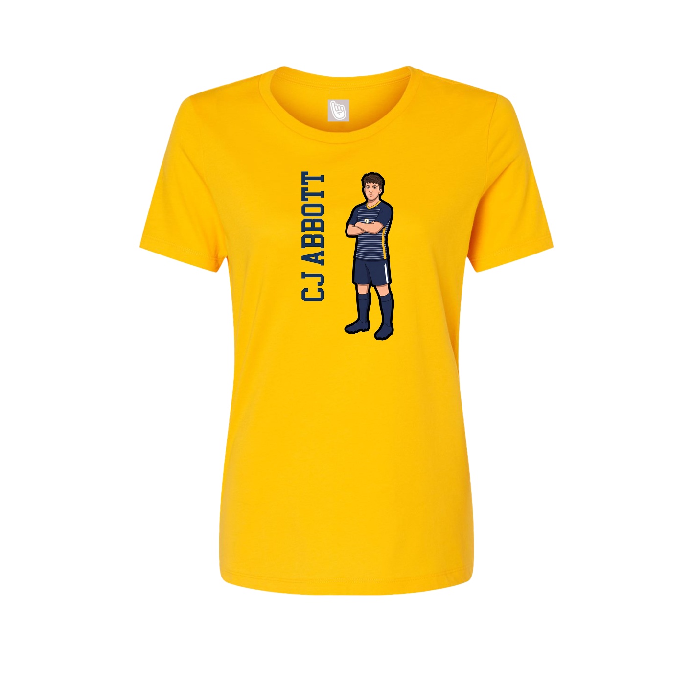 Fitted Women's Tee — Name Vertical in Gold