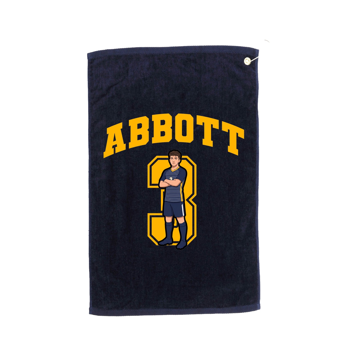 Golf Towel — Number in Navy