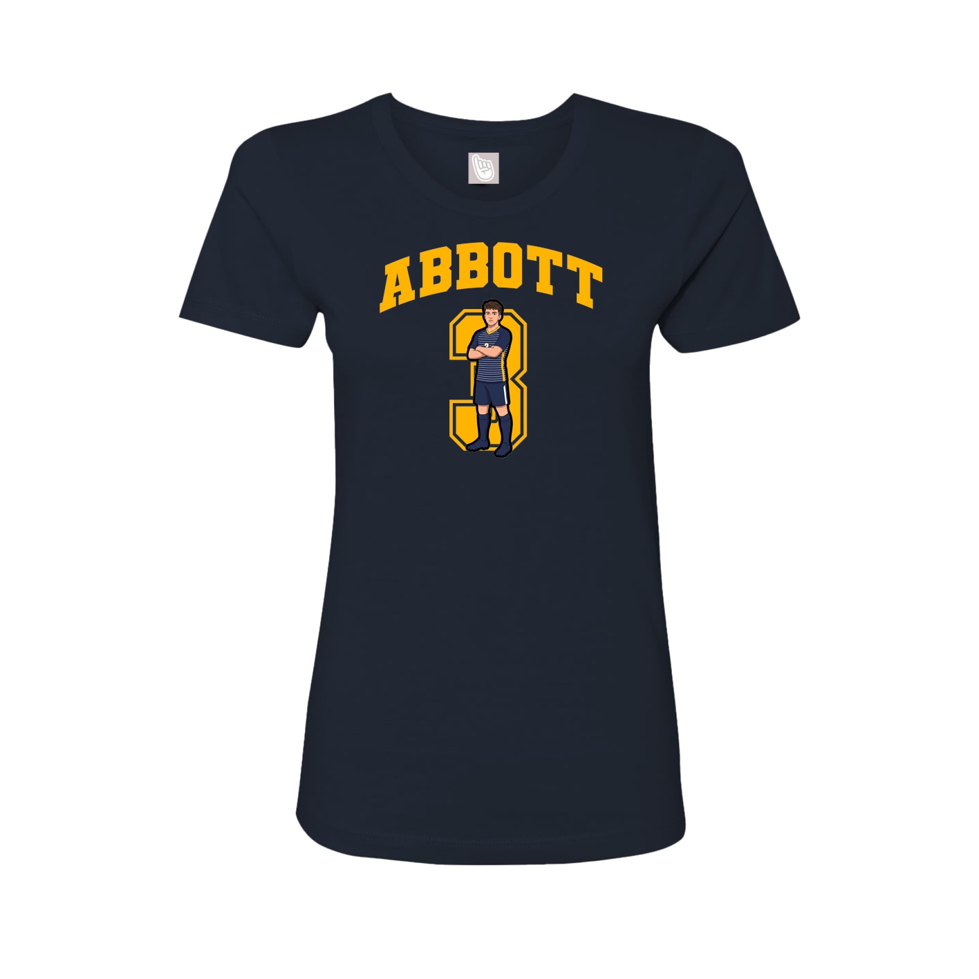 Fitted Women's Tee — Number in Navy