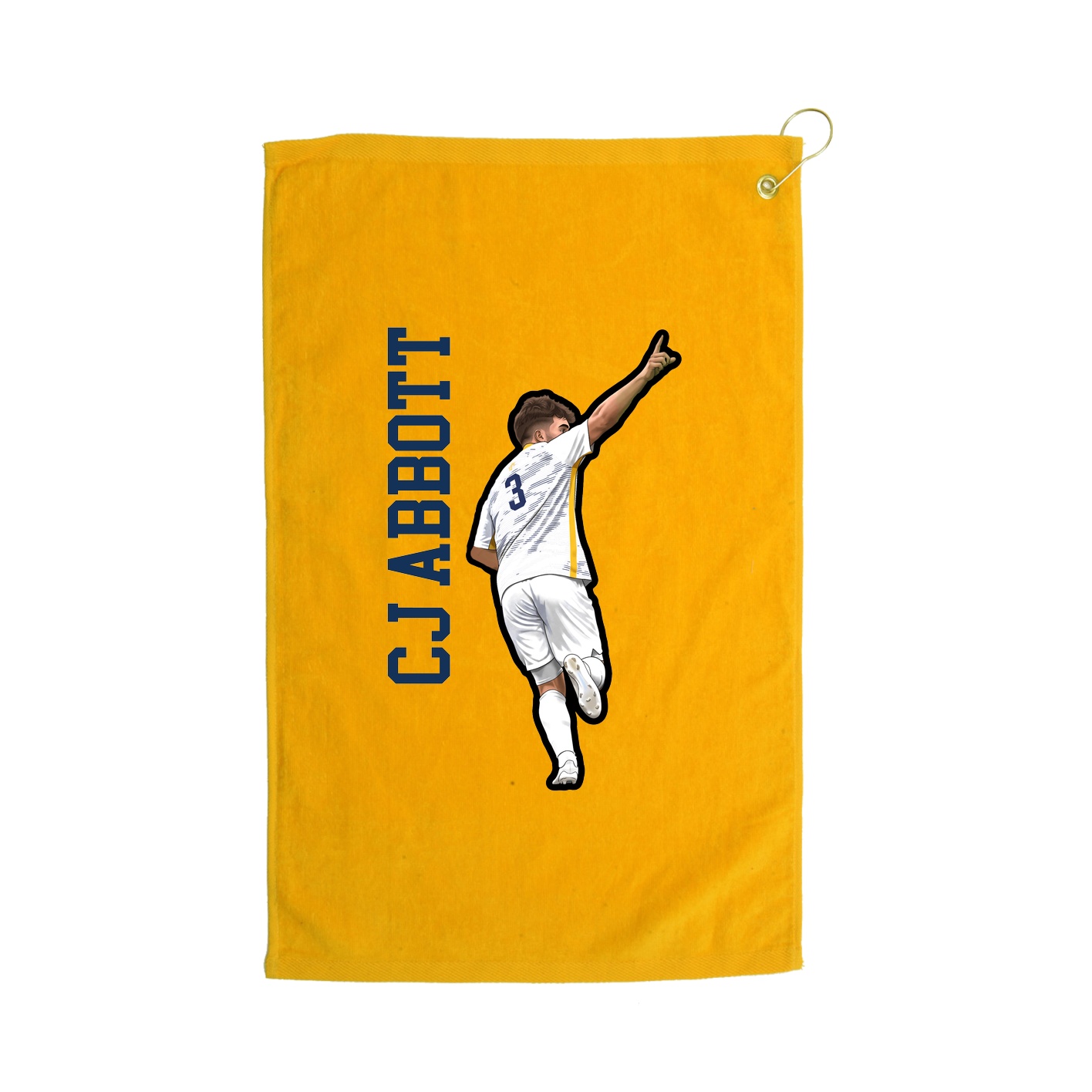 Golf Towel — Name Vertical in Gold