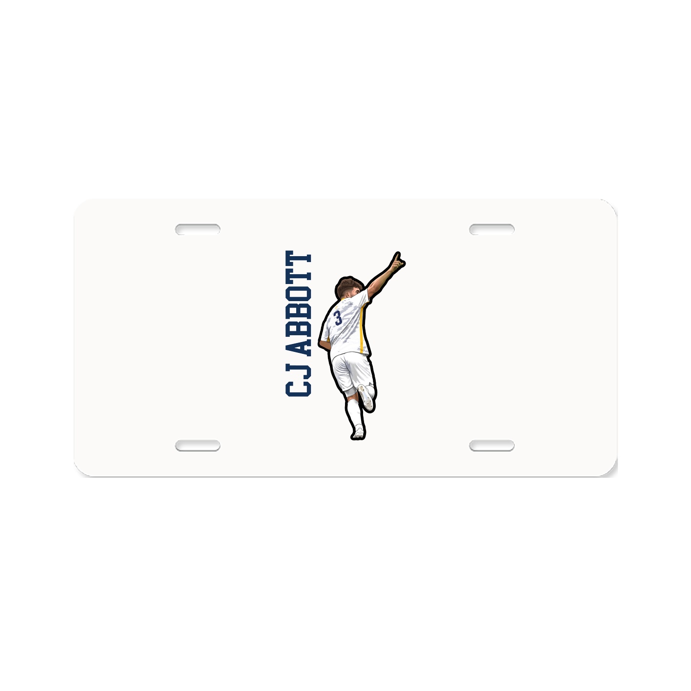 License Plate — Name Vertical in Classic
