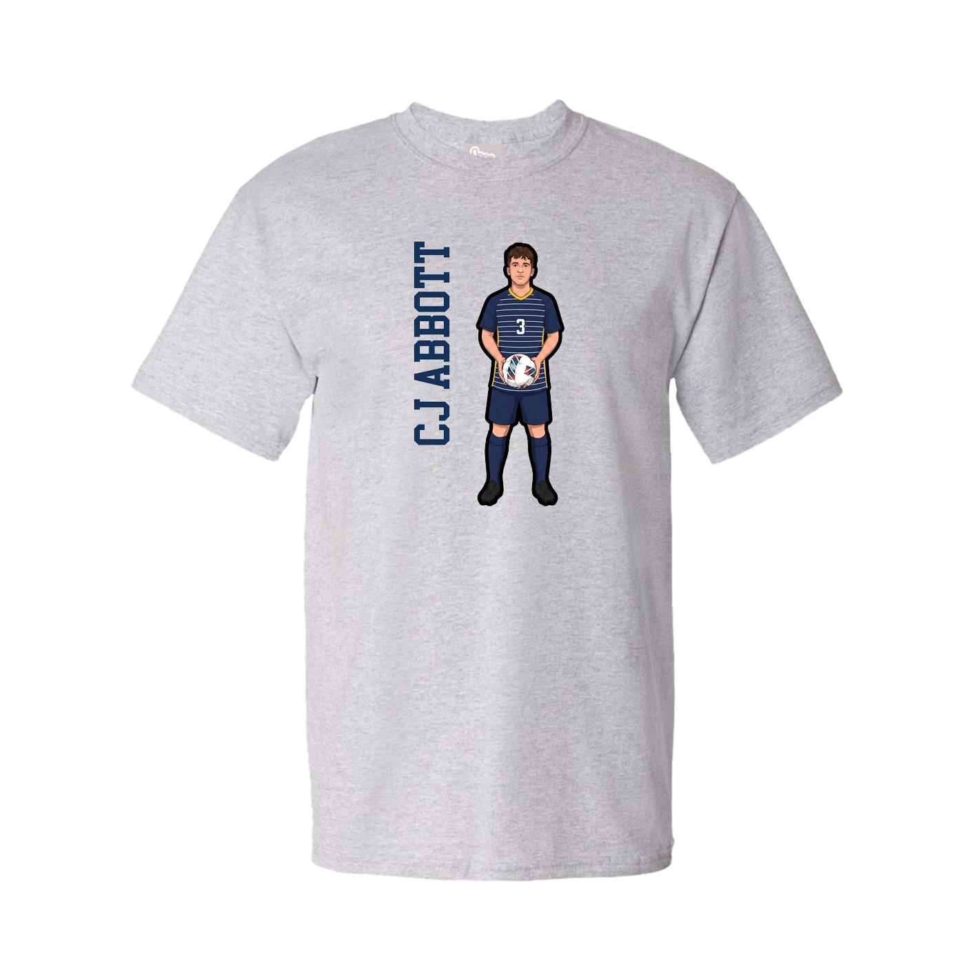 Youth Tee — Name Vertical in Grey