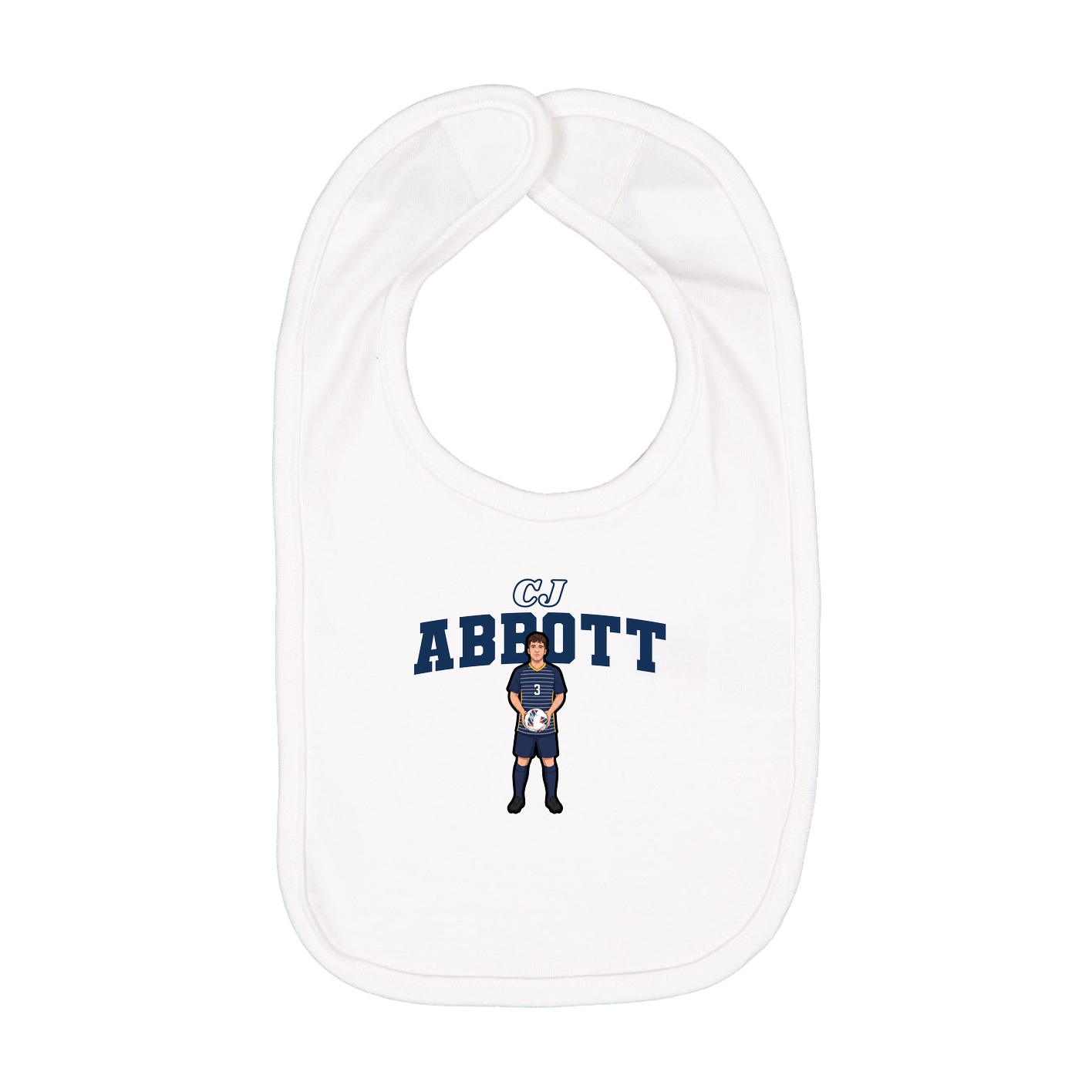 Infant Bib — Name Arch in White