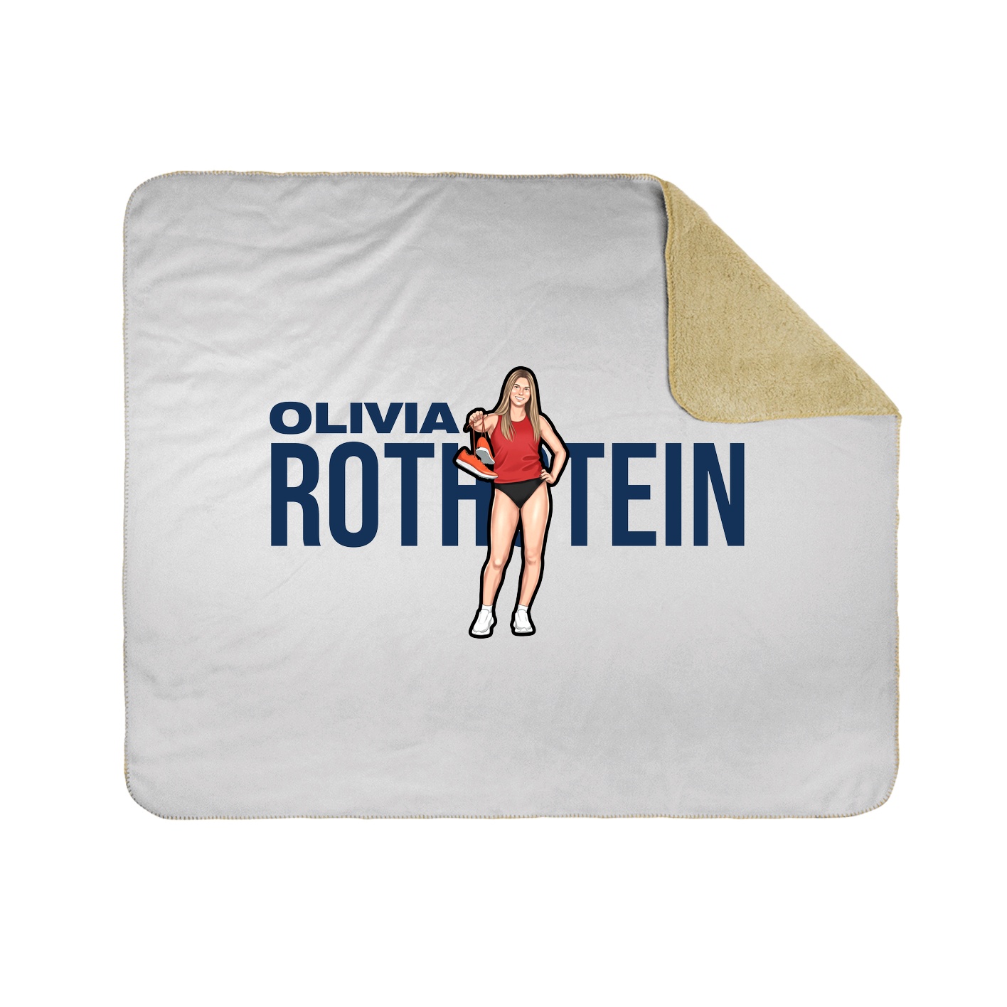Throw Blanket — Player Name in White