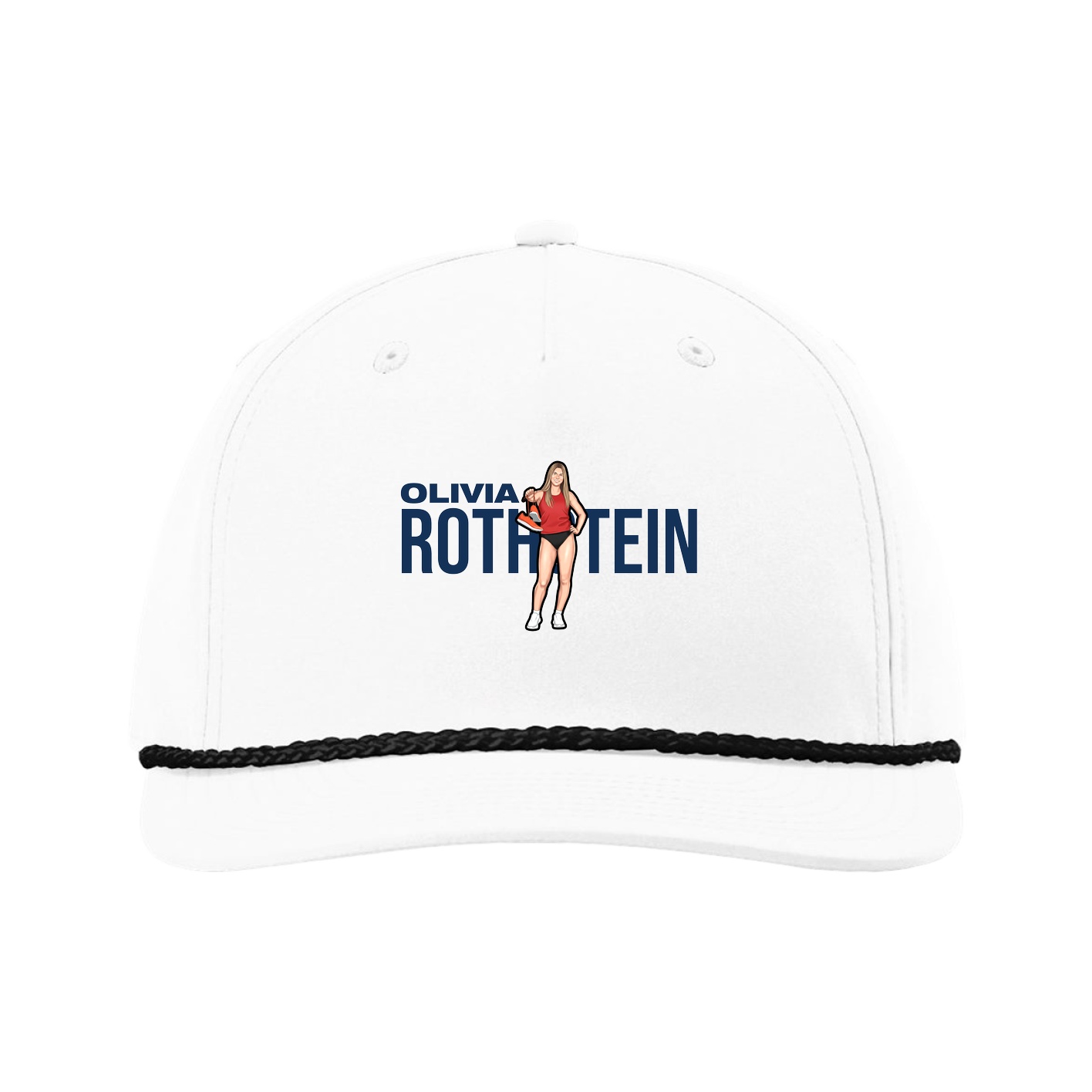 Five-Panel Classic Rope Cap — Player Name in White
