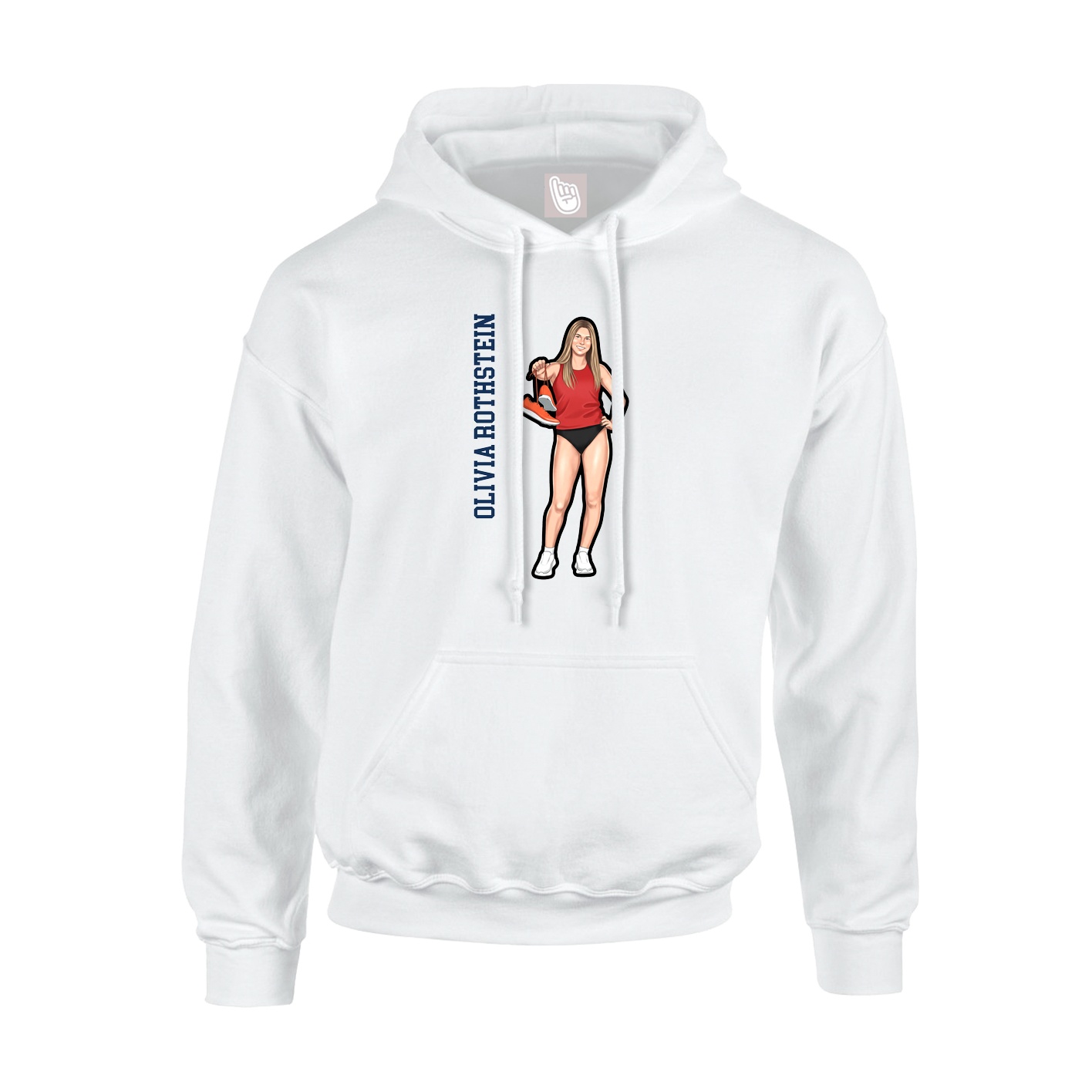 Youth Hoodie — Name Vertical in White