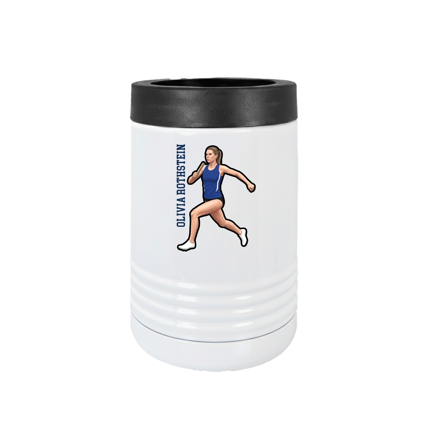 Beverage Holder — Name Vertical in White