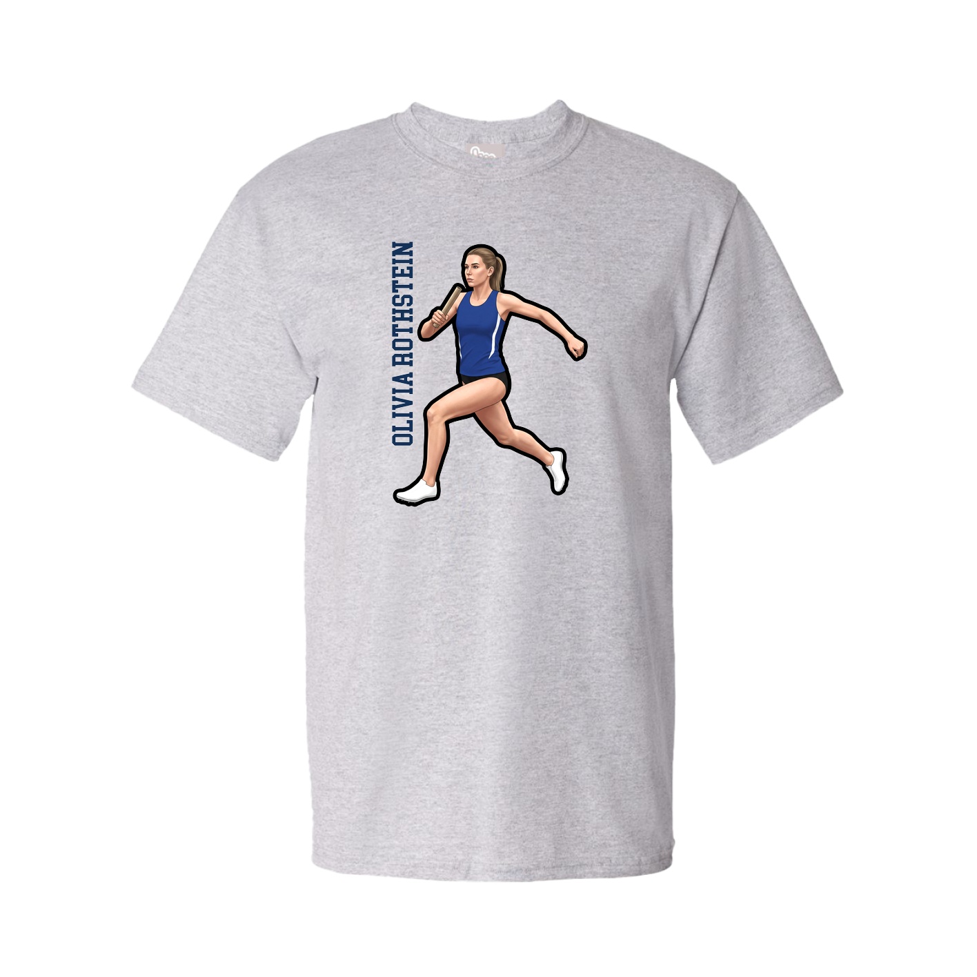 Tee — Name Vertical in Grey