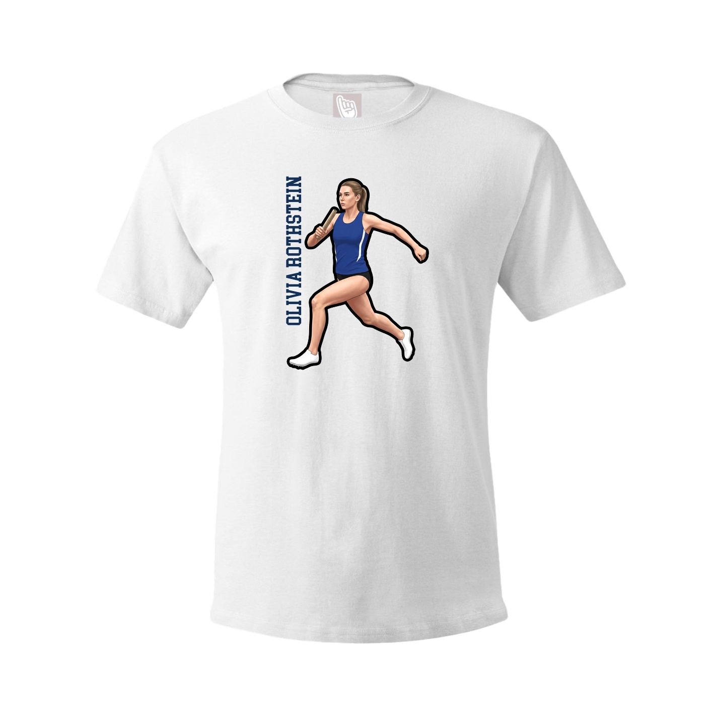 Youth Tee — Name Vertical in White