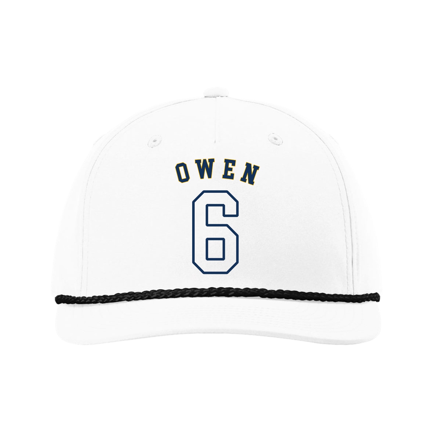Five-Panel Classic Rope Cap — Shirsey Arch in White