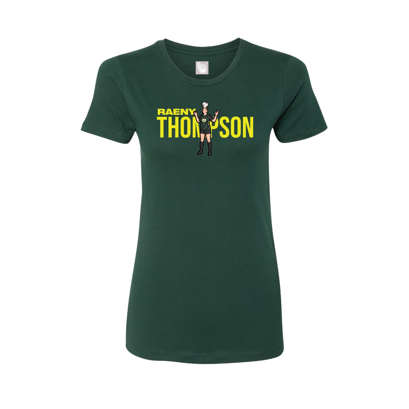 Fitted Women's Tee — Player Name in Green