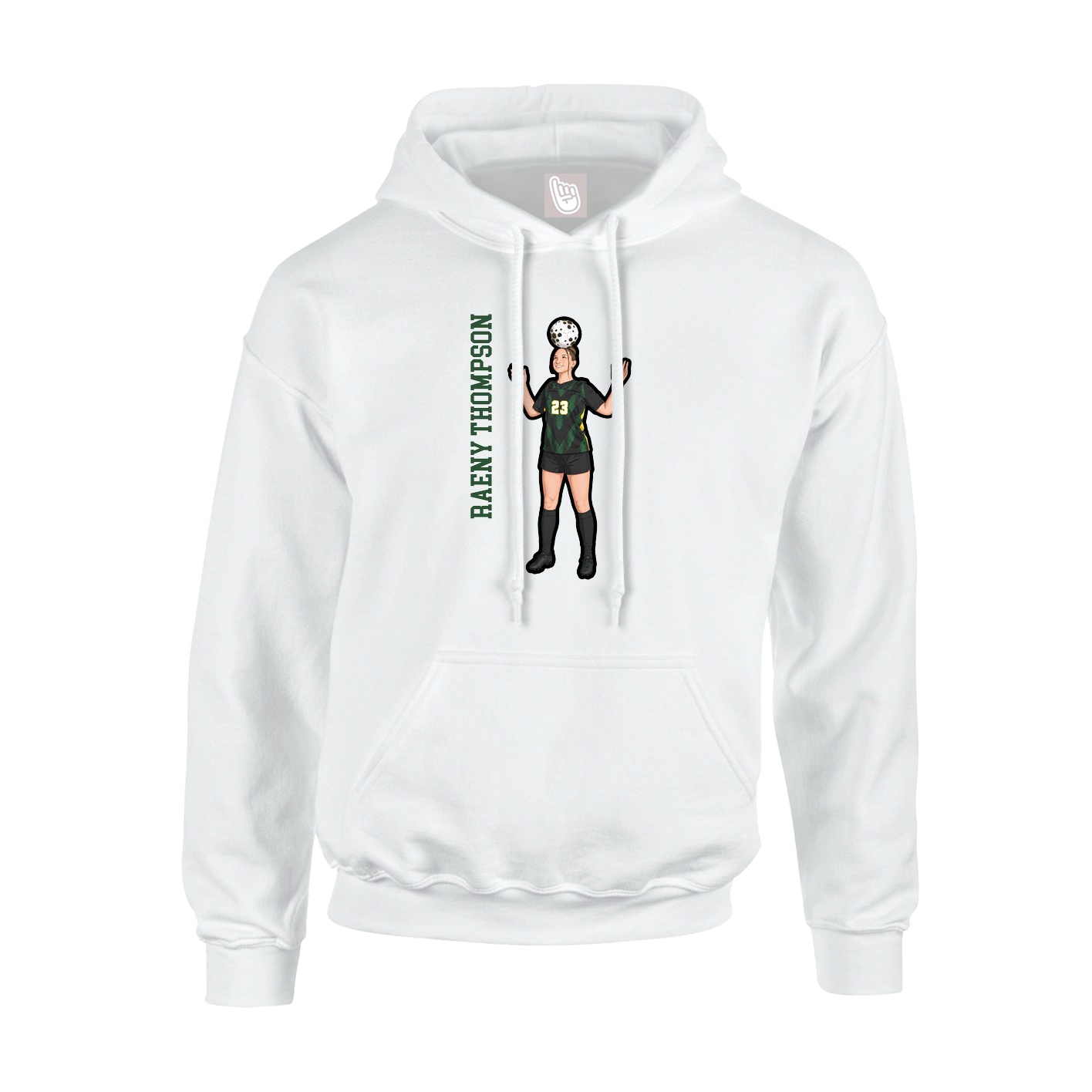 Youth Hoodie — Name Vertical in White