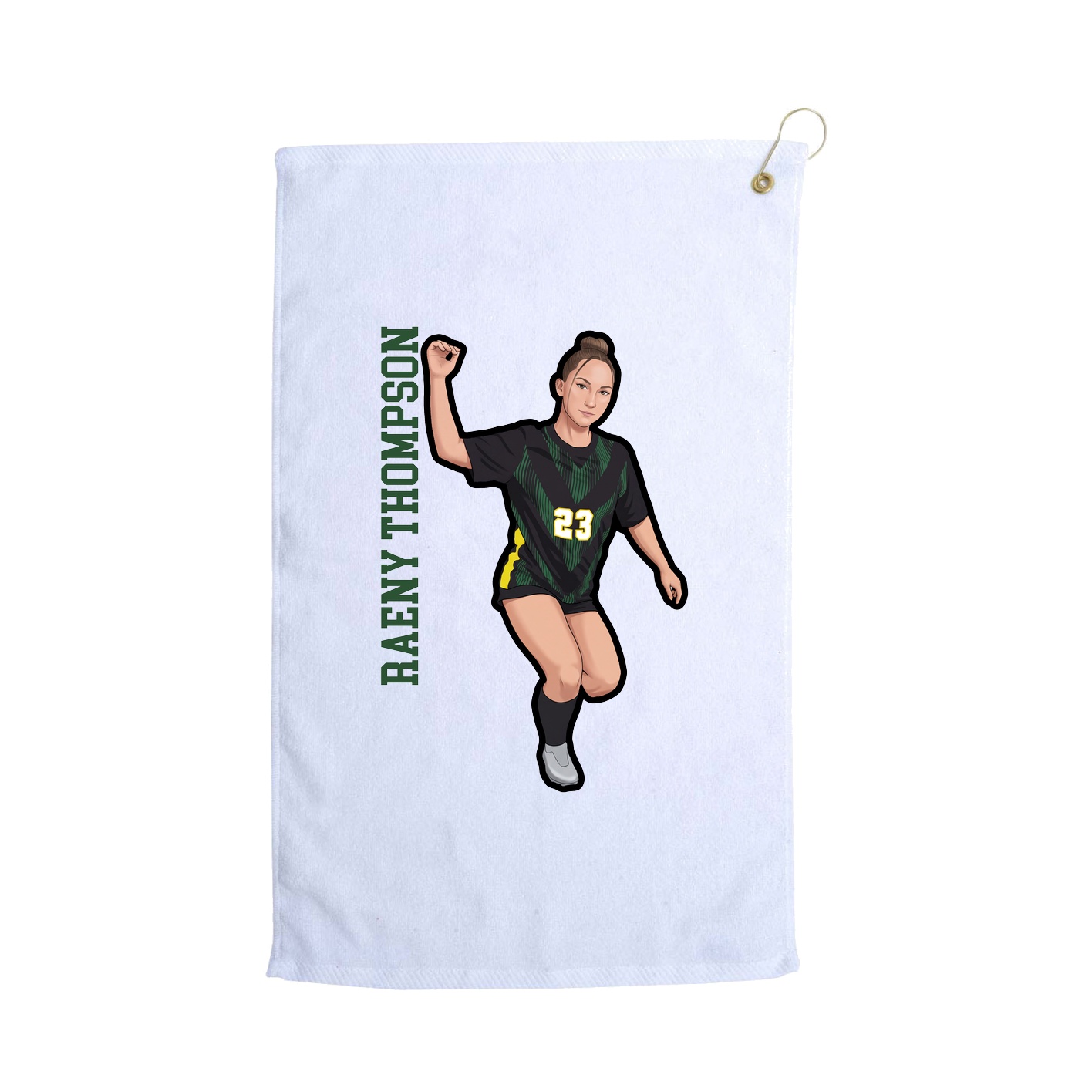 Golf Towel — Name Vertical in White