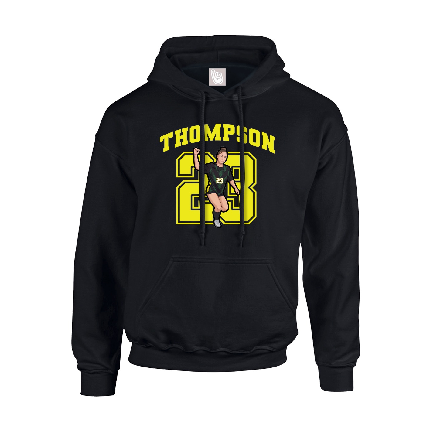 Youth Hoodie — Number in Black