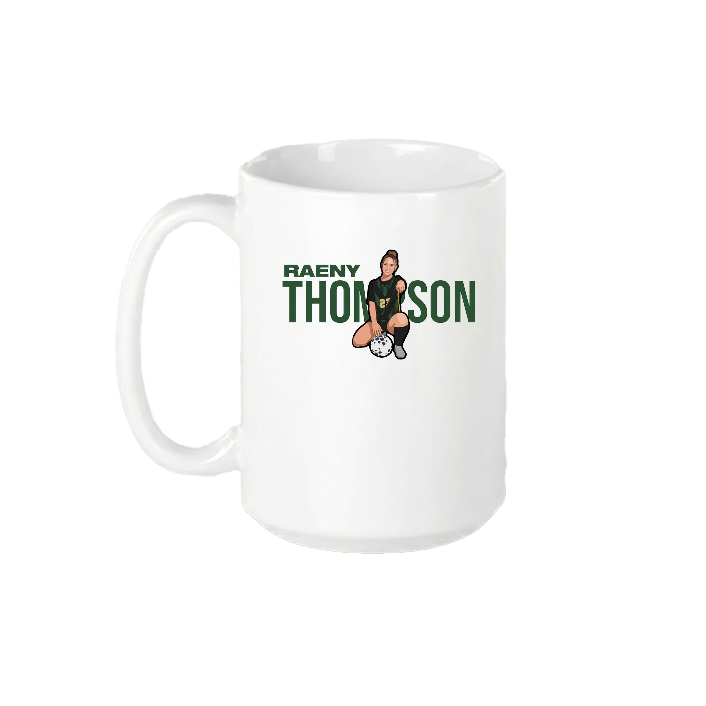 15oz Coffee Mug — Player Name in White