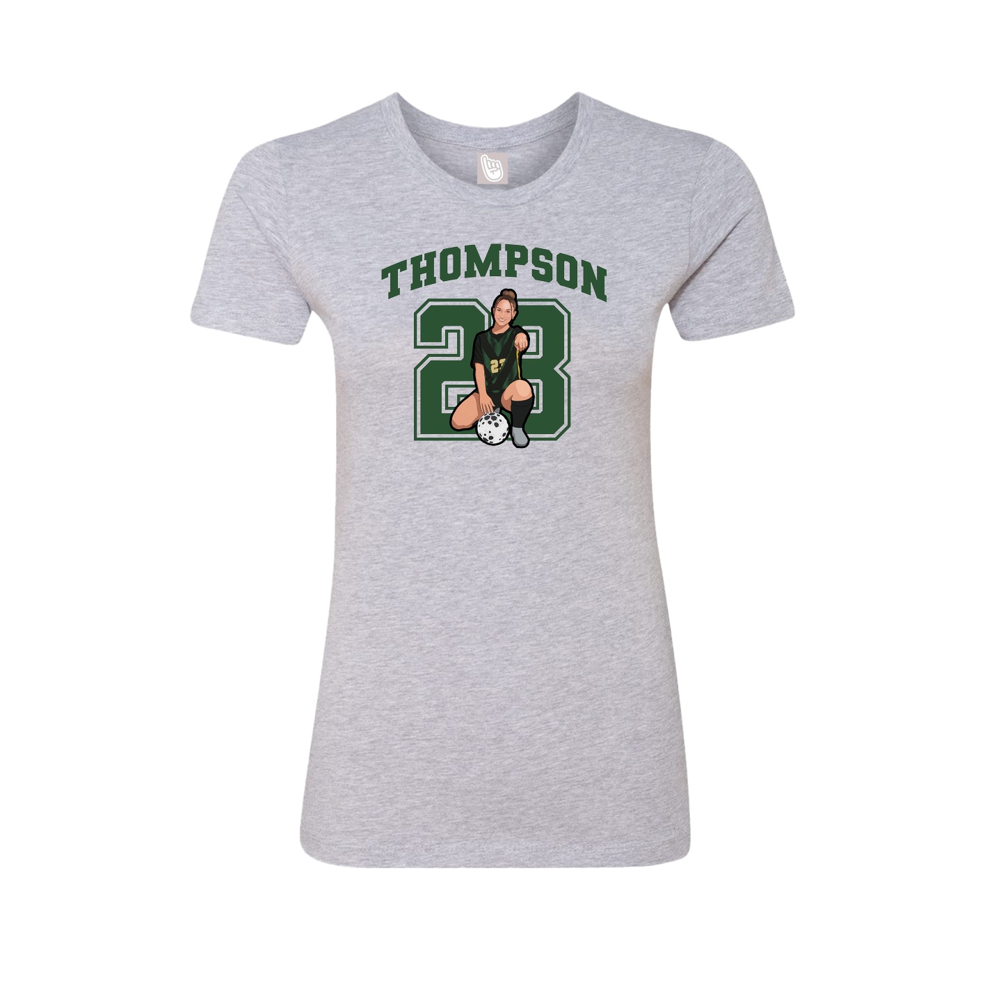 Fitted Women's Tee — Number in Grey