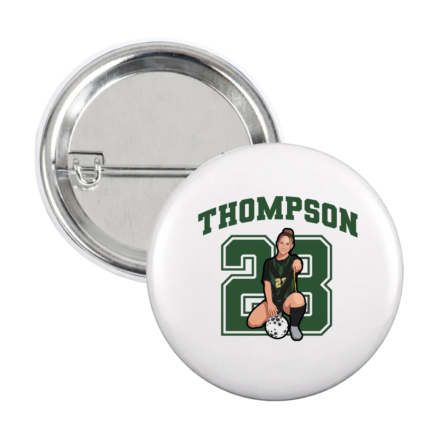 Game Day Button — Number in White