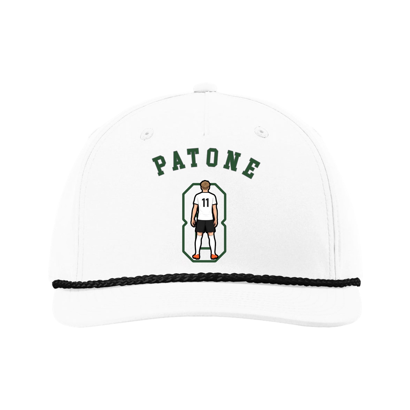 Five-Panel Classic Rope Cap — Shirsey Arch in White