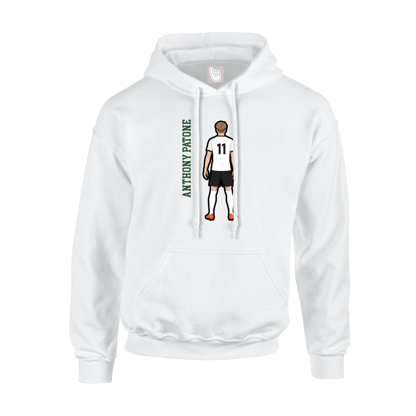 Hoodie — Name Vertical in White