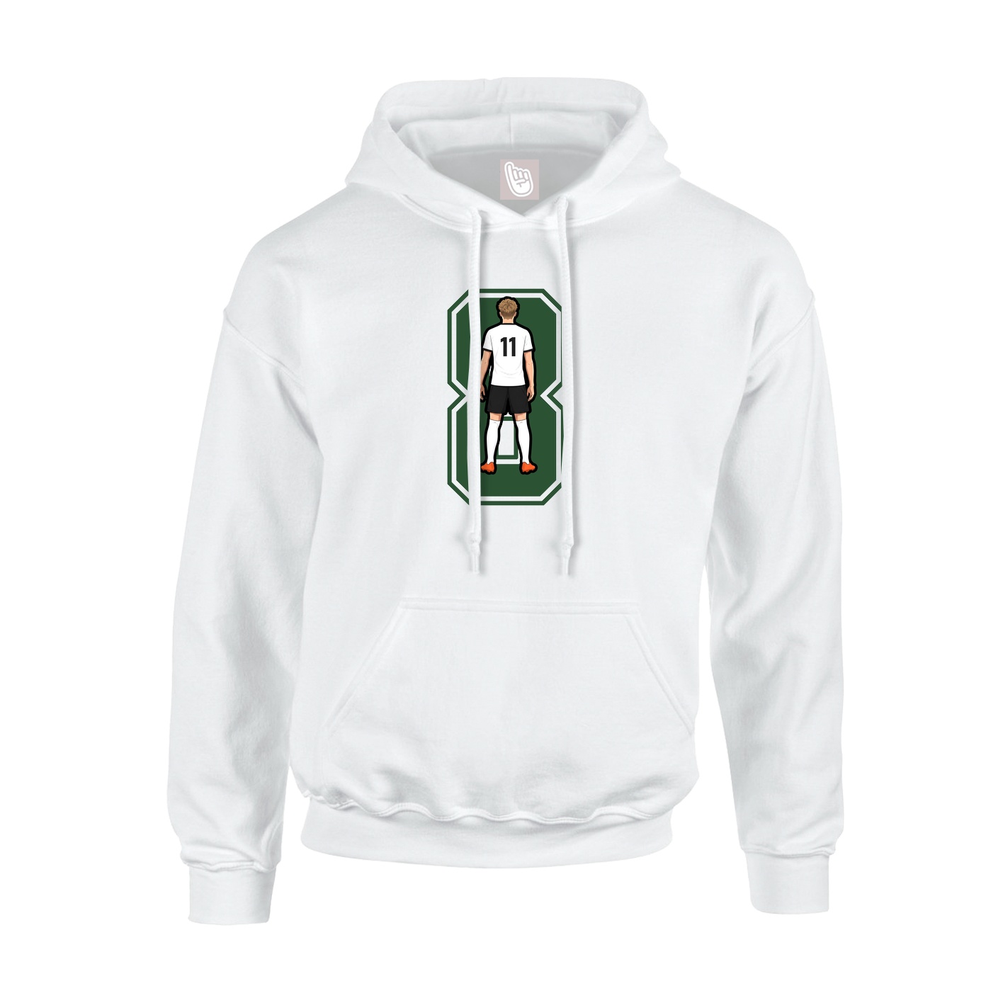 Youth Hoodie — Number in White