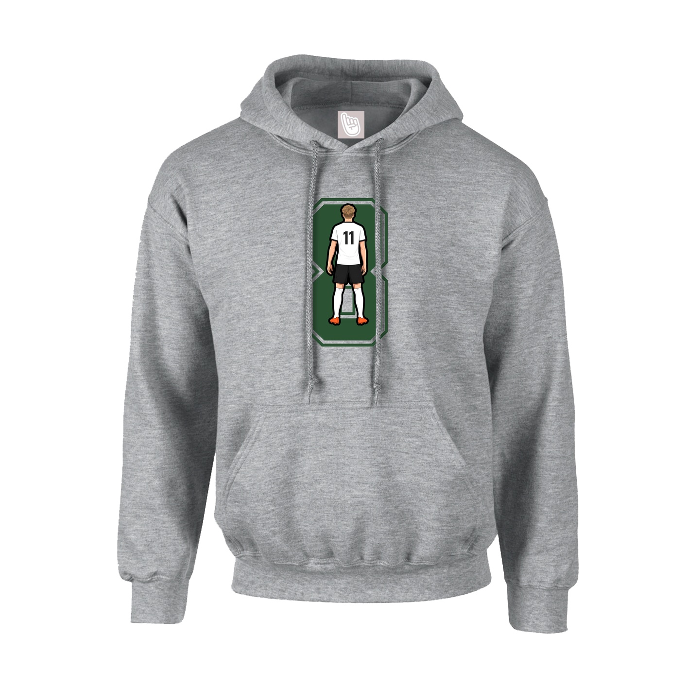 Youth Hoodie — Number in Grey