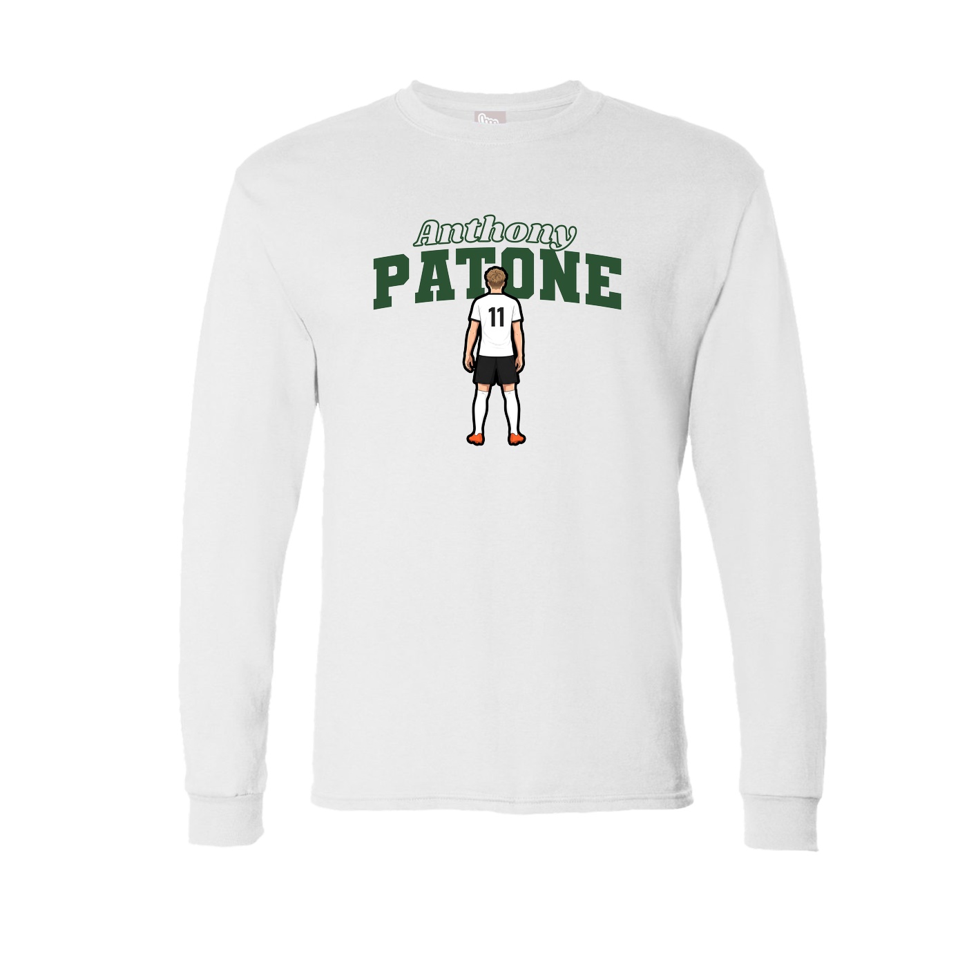 Long Sleeve Tee — Name Arch in White