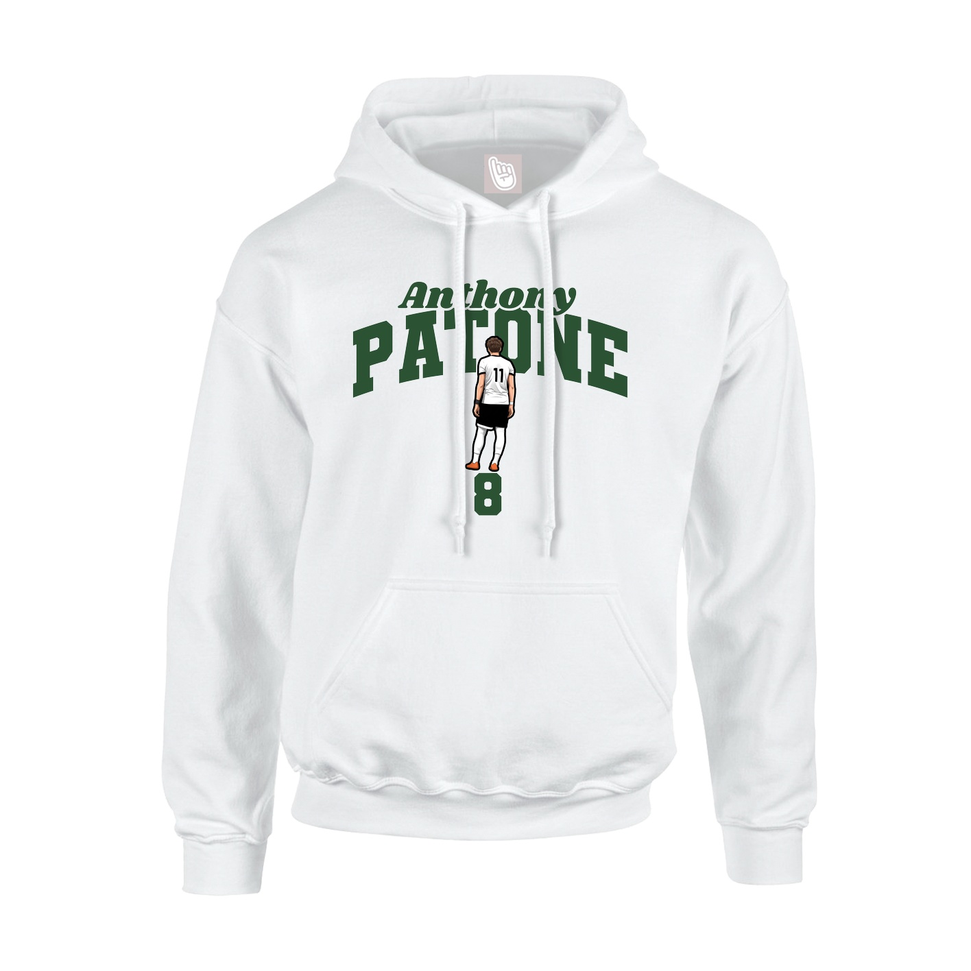Youth Hoodie — Signature Arch in White