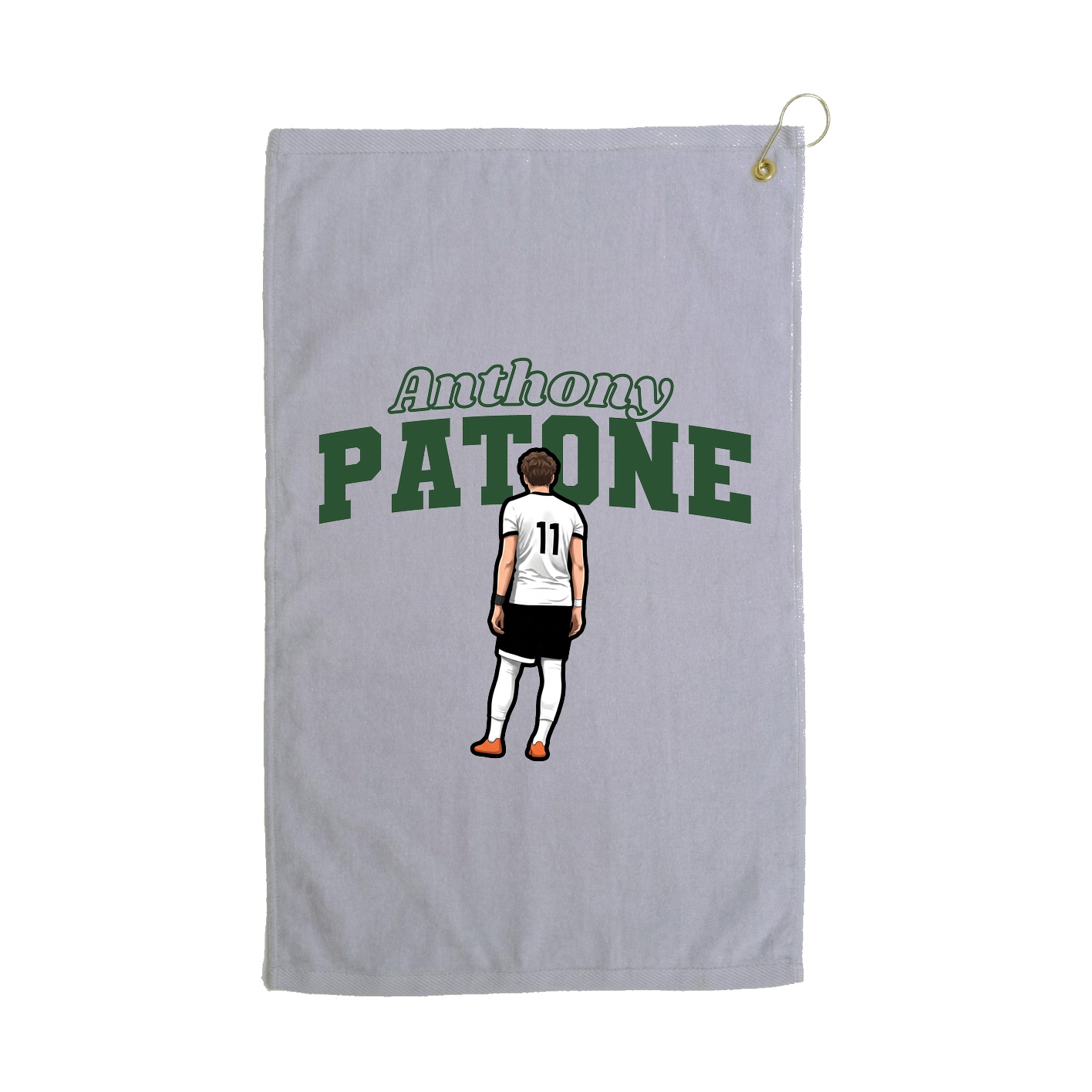 Golf Towel — Name Arch in Grey
