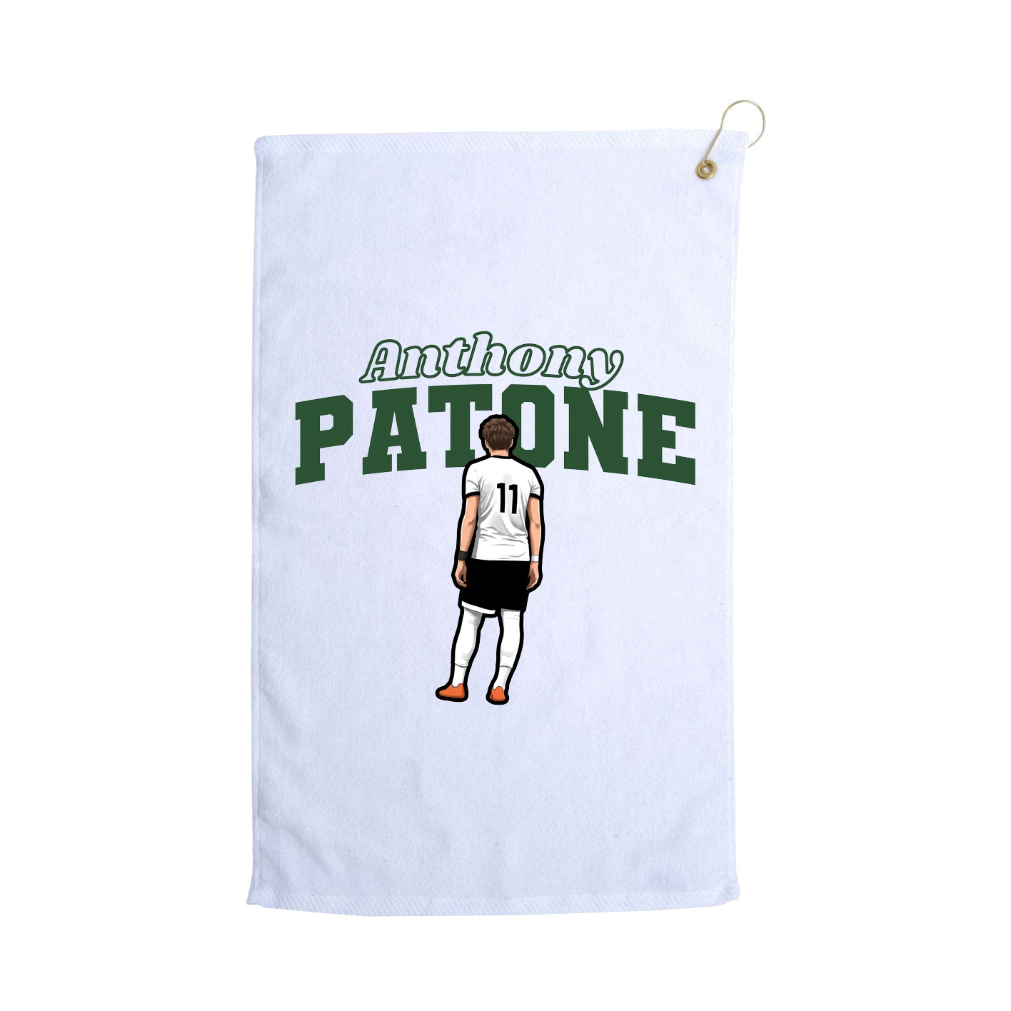 Golf Towel — Name Arch in White