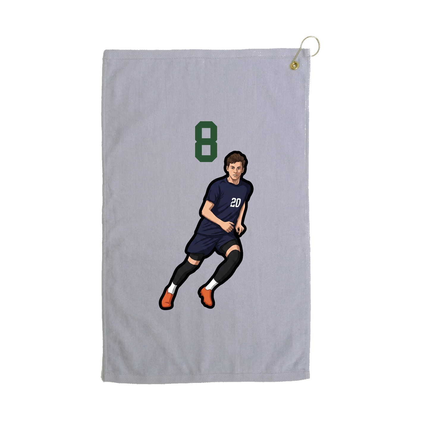 Golf Towel — Number Top in Grey